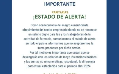 IMPORTANTE: Paritarias, FATFA comunicó el estado de alerta en todo el país